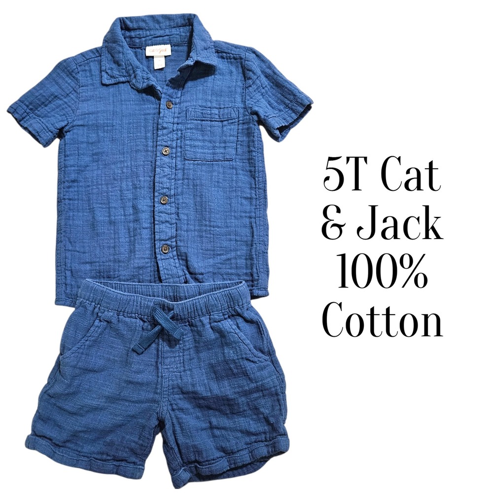 Boys 5/5T Summer Clothing Lot Cat & Jack Nike OshKosh Shorts Bundle - Picture 2 of 16